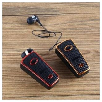 Trade Shop Trade Shop - Auricolare Bluetooth Clip-on Akz-q3 Cavo Retrattile Cuffia Smartphone