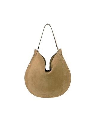 Isabel Marant Womens Hobo Shoulder Bag Oskan Taupe