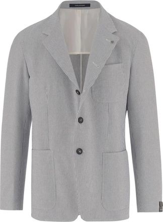 Tagliatore Gestreept single-breasted jasje - Heren - Blazers - Veelkleurig - L - Katoen - Jassen