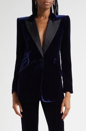 L'agence Sheila Structured Velvet Blazer in Midnight/black at Nordstrom Rack, Size 00