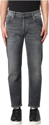 Pantaloni Torino Charcoal Straight Leg Jeans - Heren - Slim Fit Jeans - Zwart - W35 - Katoen - Jeans