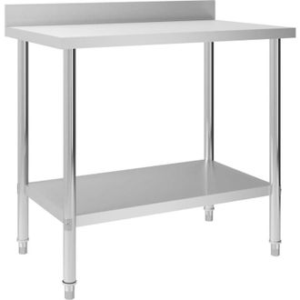 vidaXL Vidaxl - Mesa Trabajo Cocina Y Salpicadero Acero Inoxidable 100x60x93 Cm