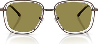 Diesel DL1017 52mm Square Sunglasses in Matte Antique Copper /Green at Nordstrom