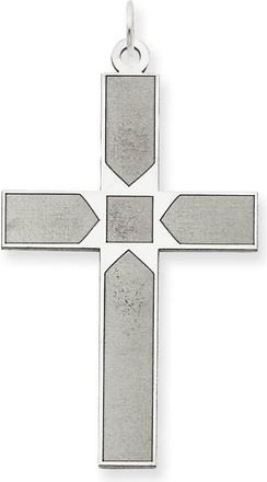 Diamond2Deal 14K White Gold Laser Designed Cross Pendant