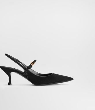 Dolce & Gabbana Suede Slingback - Woman Pumps And Slingback Black 36.5