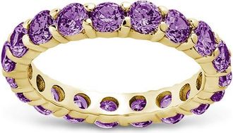 Sterling Forever Sterling Silver Gracie Amethyst CZ Eternity Ring