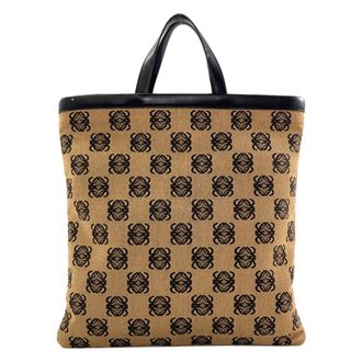 Loewe Black Brown Canvas Tote Bag (Pre-Owned)