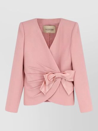 Valentino Garavani jacket bow detail long sleeves mixed fabrics