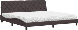 vidaXL Vidaxl - Cama Con Colch&oacute;n Tela Marr&oacute;n Oscuro 200x200 Cm