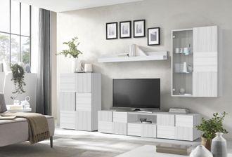 Inosign Wohnwand »Dama, 4tlg.Breite 300 cm, Höhe 200 cm, moderne Anbauwand in 3D-Optik,« Set, 4 Stk. tlg