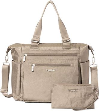 Baggallini Trifecta Convertible Backpack Handbags Sterling Shimmer, Nylon