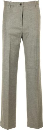 Nine In The Morning De 171 Deep Palazzo Broek - Dames - Straight fit broeken - Grijs - W29 - Wol - Broeken