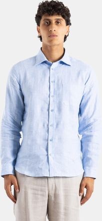Sease Mens Sky-Blue Linen Shirt