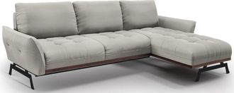 CXL by Christian Lacroix 4-Sitzer Designer Ecksofa Olivier mit Bettfunktion, Strukturstoff Hellgrau