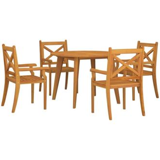 vidaXL 5 Piece Garden Dining Set Solid Wood Acacia vidaXL