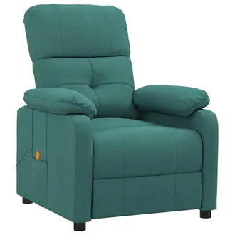 vidaXL Poltrona Massaggiante Verde Scuro In Tessuto - Vidaxl