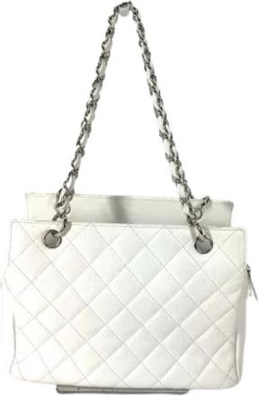 Chanel Pre-owned Leather chanel-bags - Dames - Vintage Schoudertas - Grijs - ONE Size - Vintage