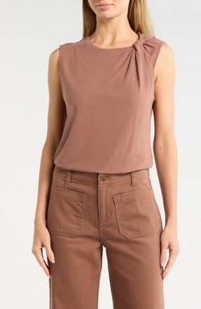 Sanctuary Twist Crewneck Tank in Acorn Brown at Nordstrom Rack, Size X-Large