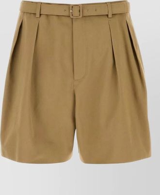 Saint Laurent drill bermuda shorts pleated front belt loops
