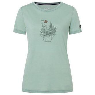 super.natural Flowerhands Tee Merinoshirt f&uuml;r Damen | light jade / copper