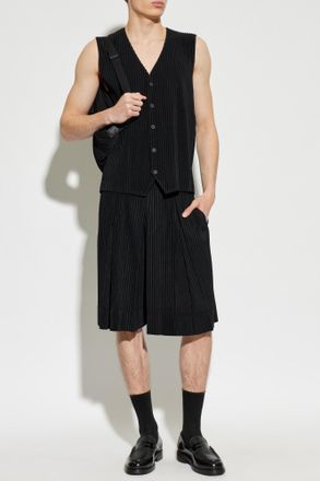 Homme Pliss&eacute; Issey Miyake Pleated Vest, Mens, Black