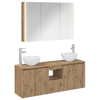 vidaXL Juego De Muebles De Ba&ntilde;o 4 Uds. Roble Artisan Vidaxl