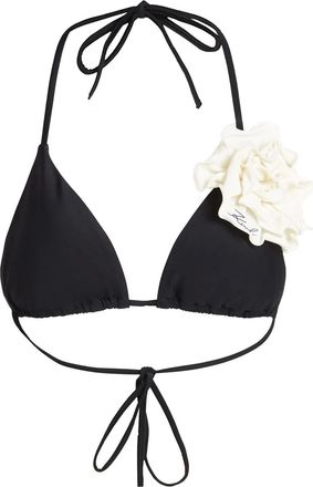Karl Lagerfeld DNA flower bikini top - Black