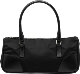 Prada Pre-owned Handbags, female, Black, Size: ONE SIZE Pre-owned Vintage Nylon Handbag