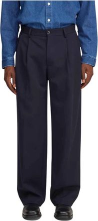 Nn.07 Justin Pantaloni Plissettati - - Trousers - Uomo - Blu - W30 L32