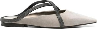 Brunello Cucinelli Pointed Ballet Flats - Dames - Slip ons - Beige - 38 EU - Schoenen