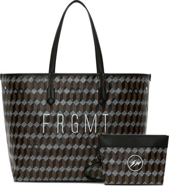 Au Départ Borsa tote con motivo geometrico - Marrone
