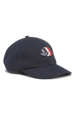 Moncler Logo Patch Adjustable Baseball Cap in Obsidian Blue at Nordstrom