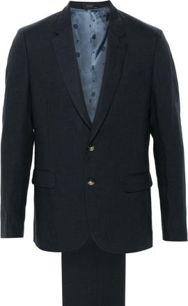 Paul Smith single-breasted linen suit - men - Linen/Flax/Cupro/Viscose - 48 - Blue