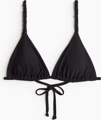 H&M Wattiertes Triangel-Bikinitop - Schwarz