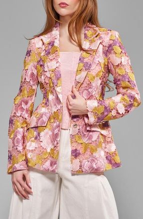 Azalea Wang Thalena Blazer in Pink Multi at Nordstrom, Size X-Large