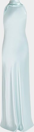 Talbot Runhof Pope Crepe Satin Halter Gown