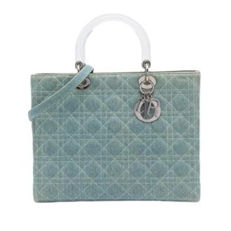 Dior Pre-owned Lady Satchel - Dames - Vintage Handtas - Blauw - ONE Size - Denim - Vintage