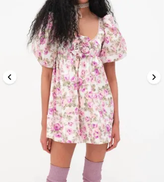 For Love & Lemons Milani Dress In White Multi