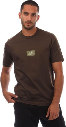 C.P. Company Heren C.P. Company Gemerceriseerd Jersey Gedraaide Kleine Logo T-shirt in Groen