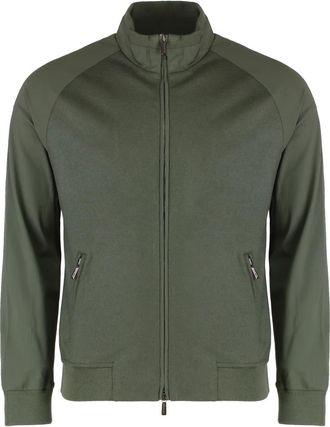 Moorer Sweatshirts & Hoodies - Heren - Vesten met rits - Groen - M - Hoodies & sweatvesten