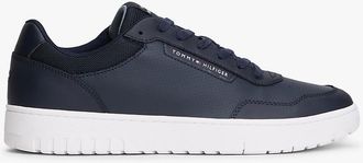 Tommy Hilfiger Mens Mixed Media Leather Court Sneaker - Navy - US 11.5 / EU 45
