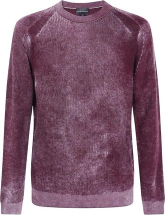 Emporio Armani Truien & Vesten, Heren, Paars, M, Trui met ronde hals