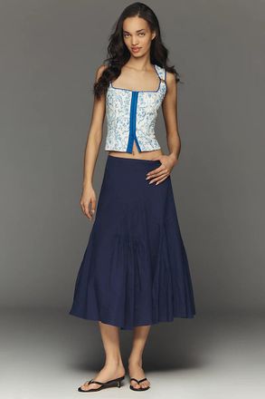 Maeve Pintuck Midi Skirt