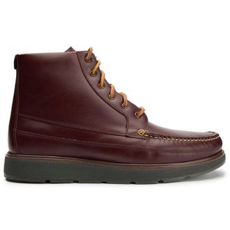 Cole Haan Mens Muir Boots - Maroon Leather - Size UK 10.5