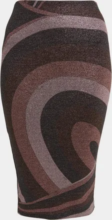 Pucci Metallic Jersey Knee-Length Skirt