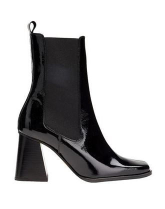 8 by YOOX PATENT SQUARE TOE ANKLE BOOTS