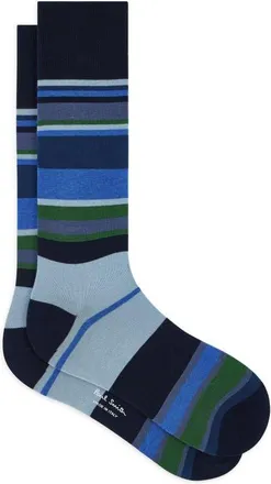 Paul Smith Ozzy Stripes Crew Socks in 47 Navy at Nordstrom