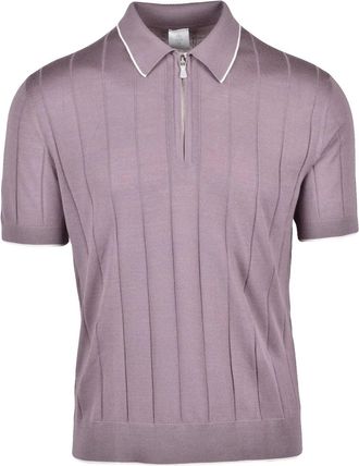 Eleventy Red Men Wool Knitted Polo