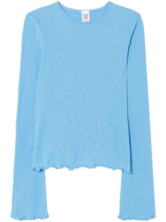 Re/Done Top met klokmouwen - Blauw