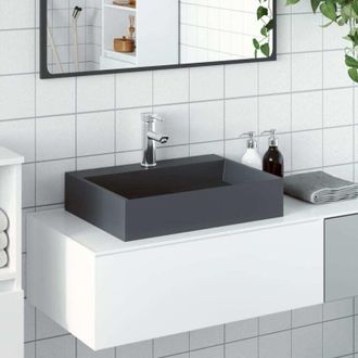 vidaXL Lavabo De Fundici&oacute;n De Mineral/m&aacute;rmol Antracita 50x38x13 Cm Vidaxl